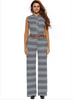 Plus Size Geo Casual Sleeveless Wide Leg Playsuit Jumpsuit Overall Romper W Belt