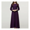 Muslim Single-breasted Vintage Big Peplum Dress   purple   M