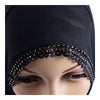 Dignified  Muslim Hollow Scarf Kerchief Hat Macrame Lace   black