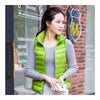 Down Coat Woman Short Slim Thin Light Plus Size Waistcoat   green