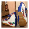 Old Beijing Cloth Embroidered Shoes Flax heel floral dancing comfort loafer