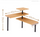 3 Tier Space Saving Bamboo Corner Shelf Desk with 4 Hooks Kitchen Bathroom