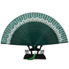 Butterfly Bone Lace Silk Folding Fan Artware    green