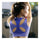 Breathable Letters Bra Shockproof Wireless Fitness Yoga Sports   blue
