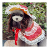 Dog Pet Clothes Cloak Wig Hat Suit   PF07 red dot