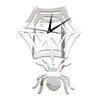 Kid Room Living Room Creative Modern Wall Clock Spider Mirror Silent silver