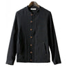 Cuello Alto Chaqueta Flax Abrigo Entallado Hombre Cloth Negro