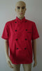 Short Sleeve Kitchen Cooker Working Uniform Chef Waiter Waitress Coat Jacket red