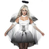 Halloween Damen Kostüme Zombie Stage Uniform mit Flügeln Weiß