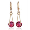 Lifelong Love AAA Zircon Earrings    gold plated red zircon