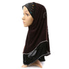 Dignified Muslim Scarf Kerchief Hat Macrame Zircon Thin    coffee