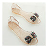 Schleifenknopf Punkt Durchsichtig Jelly-Schuhe Peep-Toe Sandalen Strand Sommer
