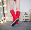 Canvas Spike Rivet Lace Up Wedges Flat Skate Mid-Calf Sneaker Boots