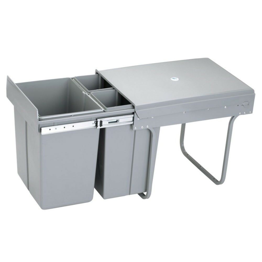 Cabine Draw Type Sorted Kitchen Wate Bin Three Barrel 20L+10Lx2