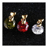 Small Cat Ear Studs   gold plated green zircon