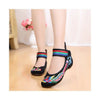 Old Beijing Embroidered Cowhell Sole Woman Shoes Casual Cloth Shoes black