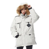 Winter Couple Design Loose Middle Long Thick Down Coat    beige