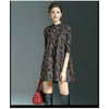 Spring Big Size A Shape Skirt Seventy Percent Sleeve Loose Round Collar Loose Vi