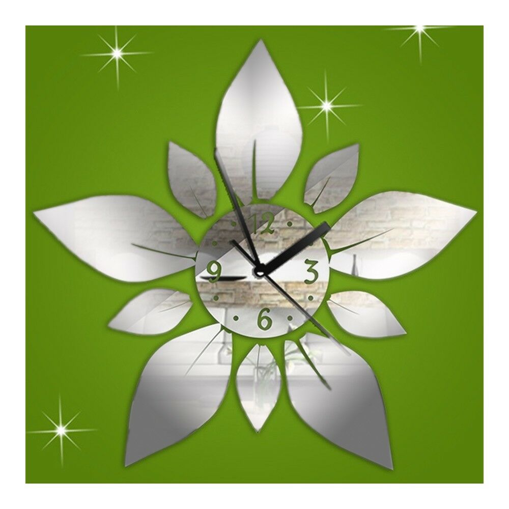 Acrylic Home Sticking Wall Clock Five-pointed Star Flower
