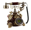 Vintage Antique Retro Caller ID Handset Desk wood Telephone Hand free Peacock A