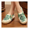 Flax Brodé Vieux Beijing Chiffon Chaussures Vert