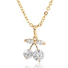 Cherry Pendant 18K Gold Platinum Galvanized Austrian Zircon   white