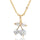 Cherry Pendant 18K Gold Platinum Galvanized Austrian Zircon   white