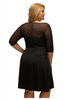 Sexy Plus Size High Waist Mesh Insert Boutique Party Dress