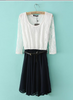 Romantic White  Blue Lace Boutique Party Dress with Belt