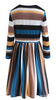 Fashion Multi Stripe Casual Long Blouse Shirt Top One-Piece Dress