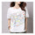 Loose Casual Little Fish Short Sleeve T-shirt   white