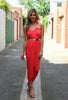 Casual Thigh Split Bodycon Wrap Style Party Dress