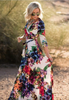 Romantic Blossom Charm Floral Boutique Maxi Long Party Dress