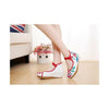 Neu Schön Damen Frühling Bestickt Schuhe Schuhe mit Hohem Absatz Alt Peking Whi