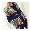 Con Junturas Floral Chaqueta Placa Botón Hombre Cloth Abrigo