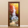 Door Sticker New 3D DIY PVC Waterproof  Door Wall Mural Waterfalls qd040