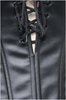 Viktorianisch Burleske Cosplay Gotik Schwarze Spitze Kunstleder Häkel Korsett