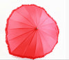 Fiber lace heart-shaped creative umbrella sunshade umbrella straight shank Art