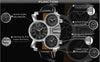 Multi Time-Zone Stainless Steel Quartz Wrist Watch black