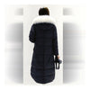 Down Coat Woman Long Thick Slim Fox Fur Collar Warm   black