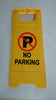 Caution No Parking Double Side Sign Warning Board Bright Yellow Plastic 24"