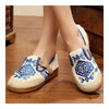 Flax Brodé Vieux Beijing Chiffon Chaussures Bleues