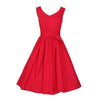 Vintage Hepburn Style Gürtel Einfarbig Kleid Rose Rot