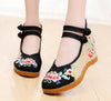 Chinesisch Ethnische Stickerei Hoher Absatz Aufzug Cheongsam Tanz Schuhe Bouquet