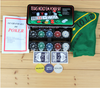 200pcs Portátil Fichas de Póker Set 21 Jack Acero Funda Dos Card Juego Familia
