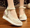 Chinese Ethnic Embroidery Inner high Heel Elevator Cheongsam Dress Shoes Flower
