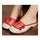 Old Beijing Cloth Embroidered Shoes Flax Slippers   red