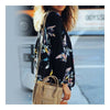 Half Opening Collar Printing Slim Shirt