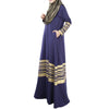 Musulmane Vêtements Manches Longues Doré Robe Rayure