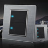 Dos Billing Control Pared Aluminio Bruñido Led Inteligente Interruptor